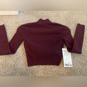 Lululemon Ribbed-Knit twist-back mockneck sweater
